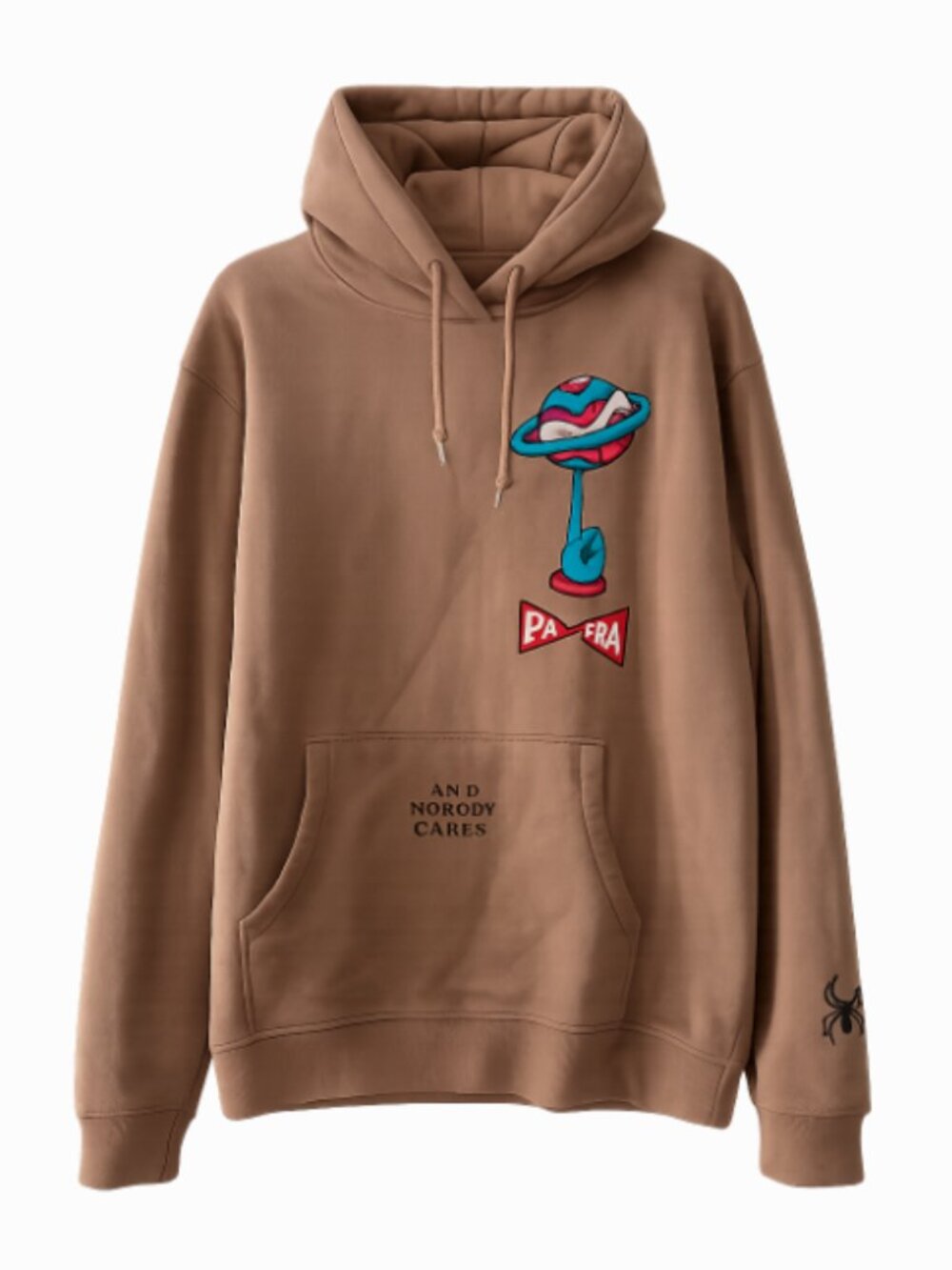 Parra And Nobody Cares Embroidered Tan Hoodie Size L